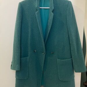 Elegant Teal Women's Trench Coat